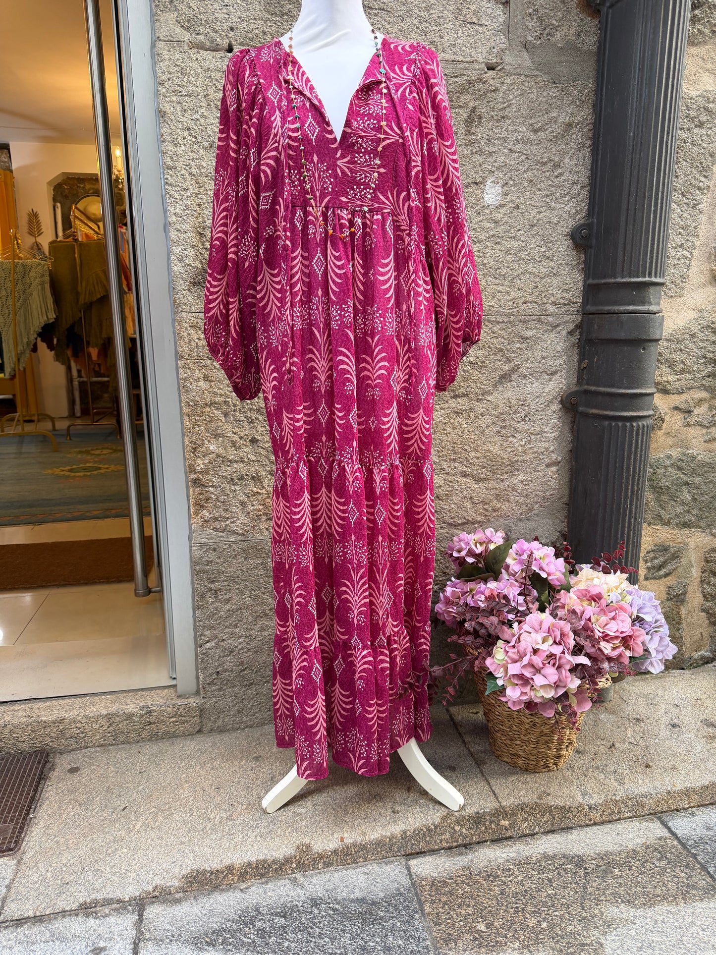 Vestido manga abullonada