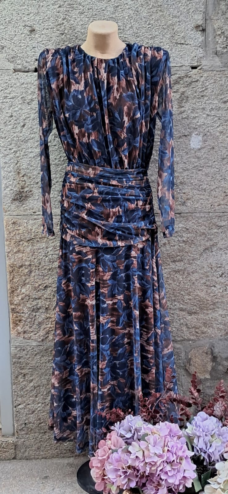 Vestido azul gasa