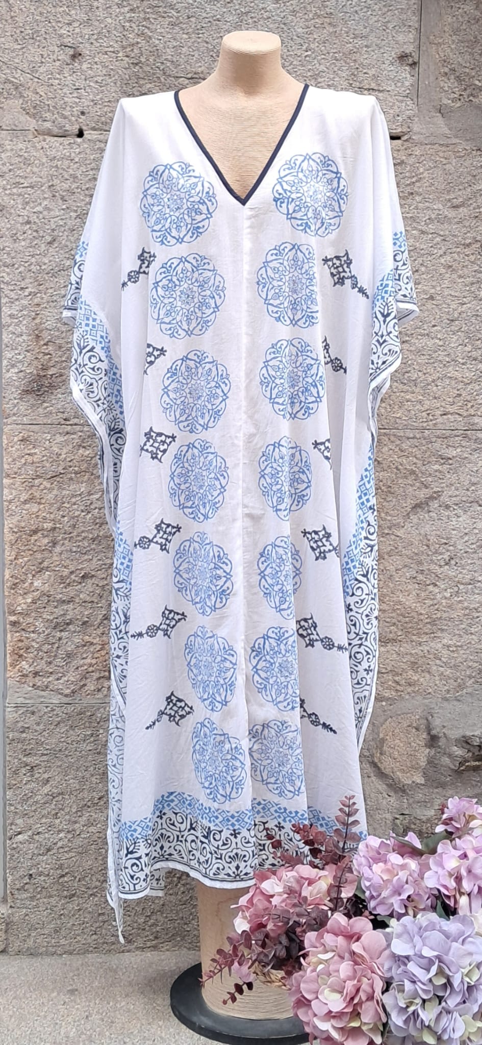 Caftán tonos azules