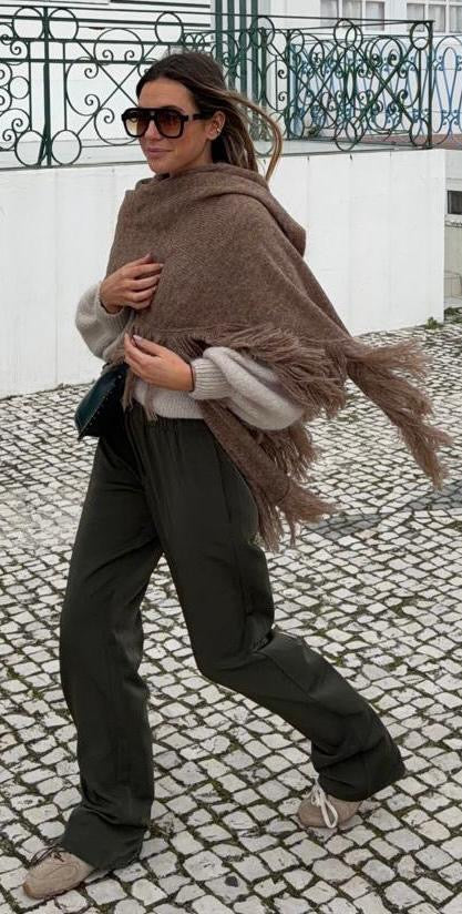 Chales Alana - Alpaca y seda con pico