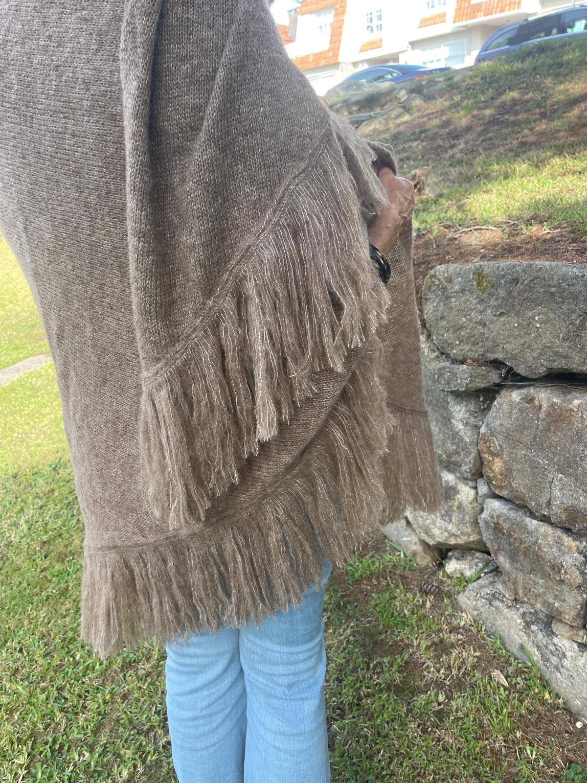 Chales Alana - Alpaca y seda con pico