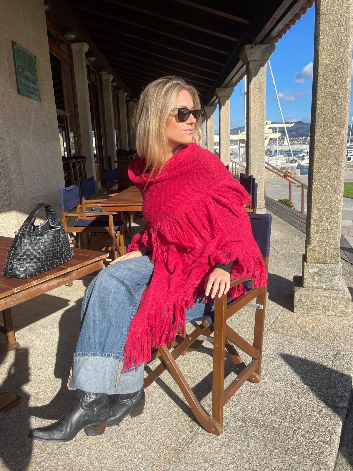 Chales Alana - Alpaca y seda con pico