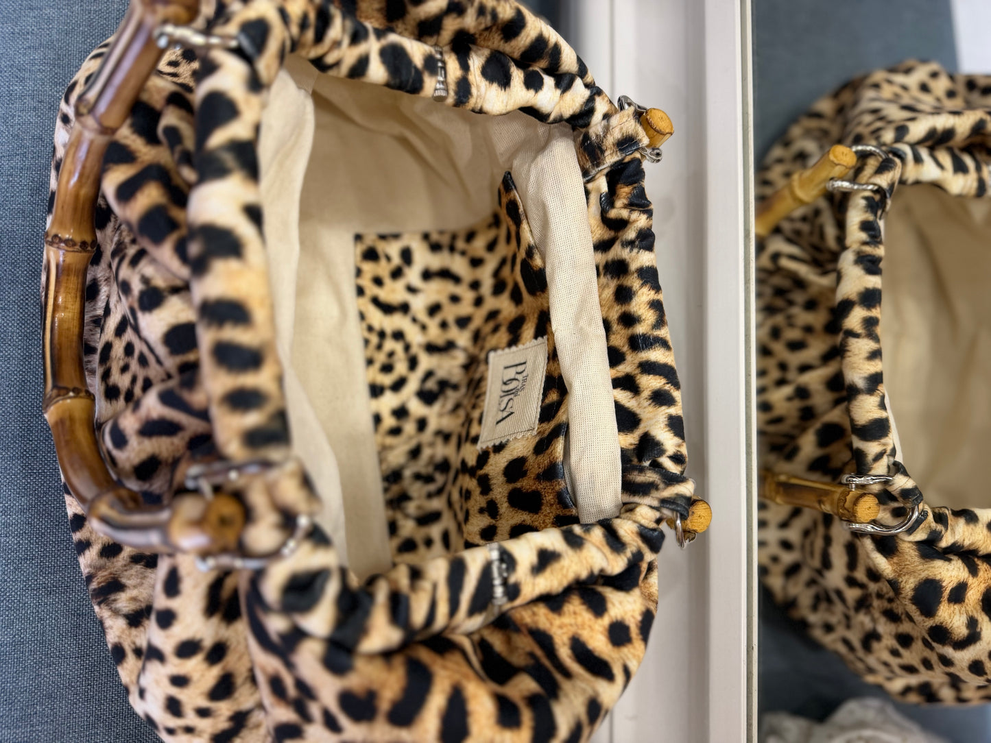 Bolso animal print asas bambu