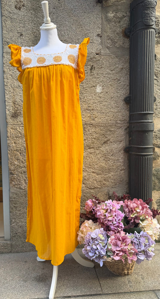 Vestido crochet amarillo