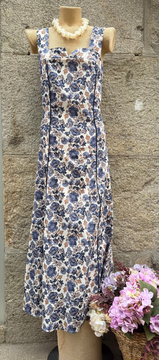 Vestido azul estampado