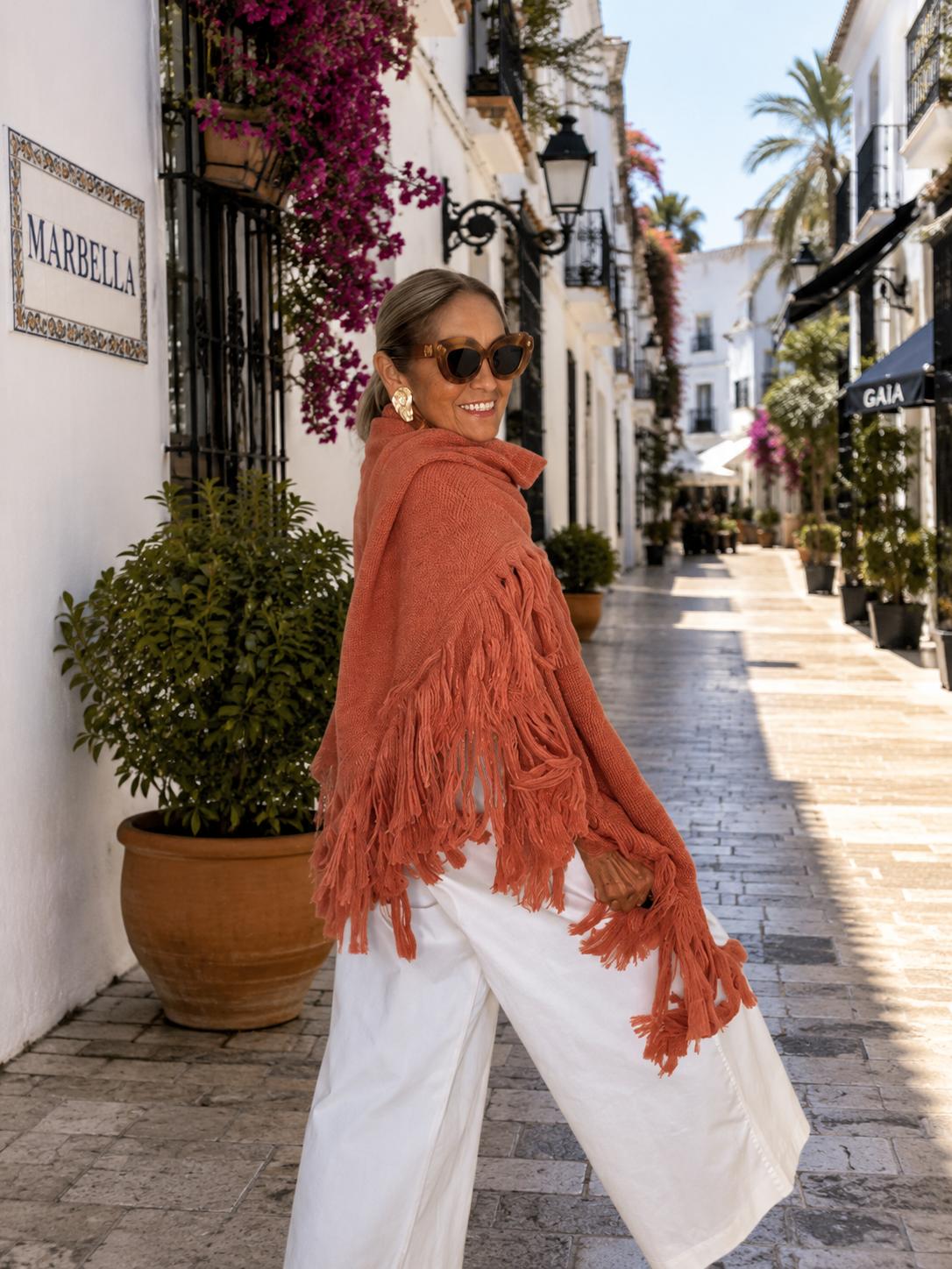 Chales Alana - Alpaca y seda con pico