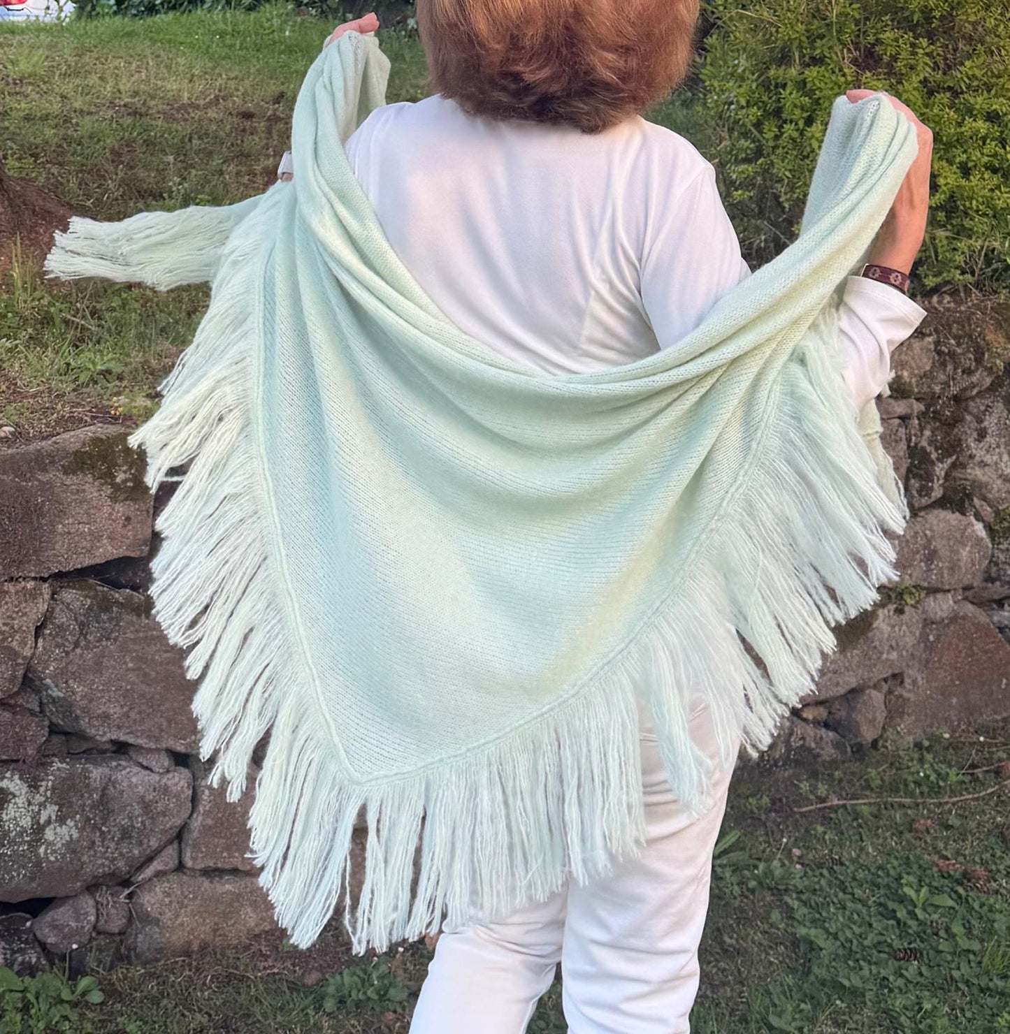 Chales Alana - Alpaca y seda con pico