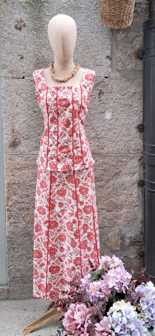 Falda y top flores